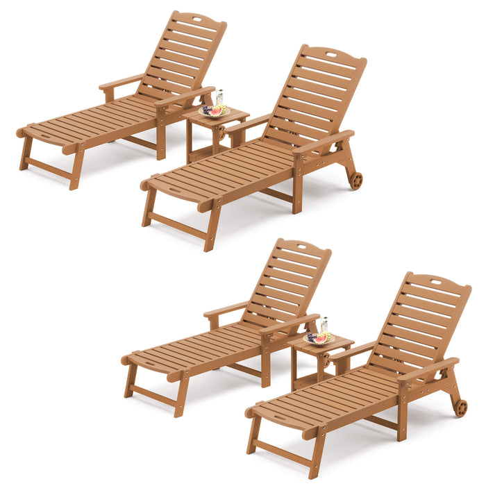 Helen Outdoor Chaise Lounge Chair with Wheels