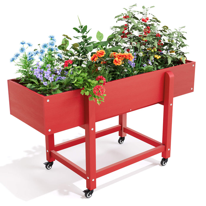 Slider Elevated Planter Box with Wheels
