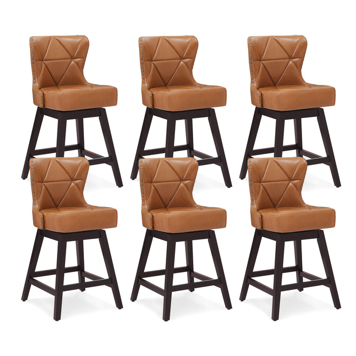 Zora Swivel Counter Stool with Nailhead Trim