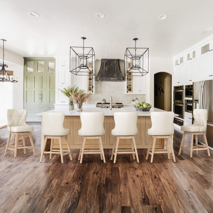 Zora Swivel Counter Stool with Nailhead Trim
