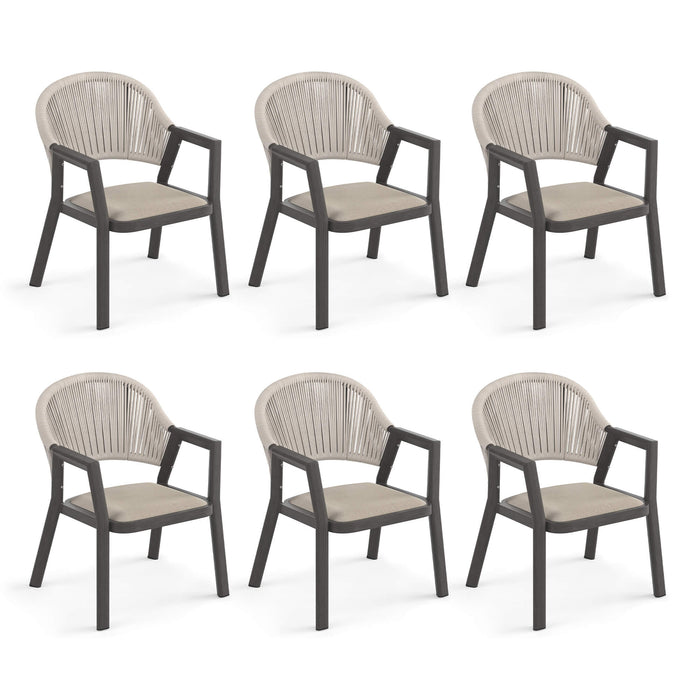 Villard 6/8‑Seat All‑Aluminum Frame Outdoor Dining Table & Chairs Set