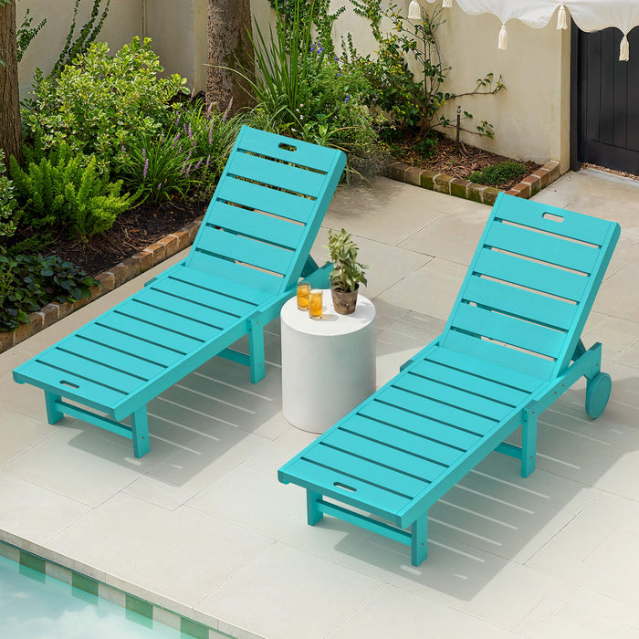Hayley Outdoor Chaise Lounge Chair with Wheels