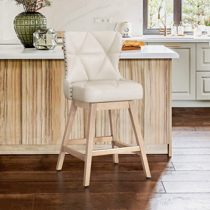 Zora Swivel Counter Stool with Nailhead Trim
