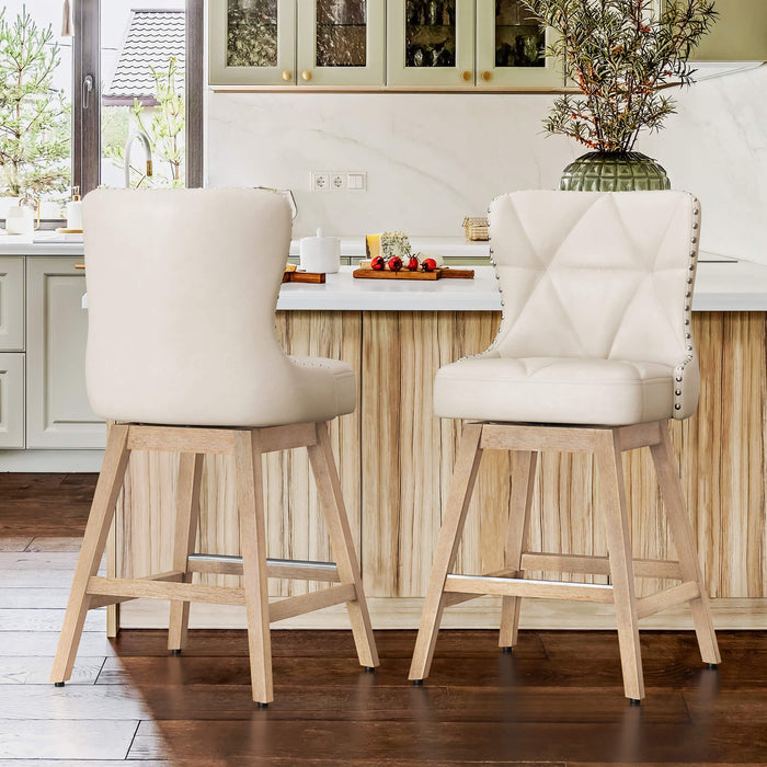Zora Swivel Counter Stool with Nailhead Trim