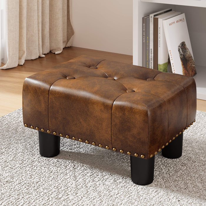 Luebbers Velvet Foot Stool