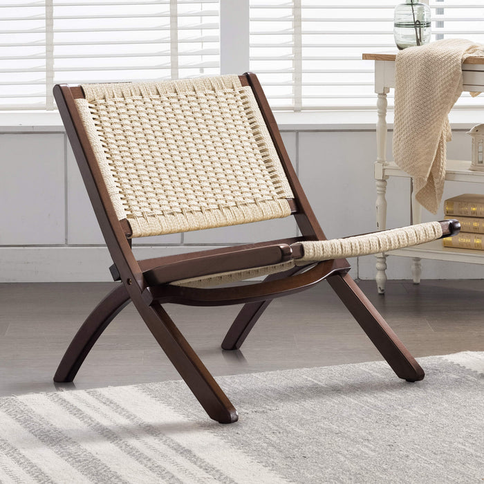 Grasse Folding Rope Woven Accent Chair