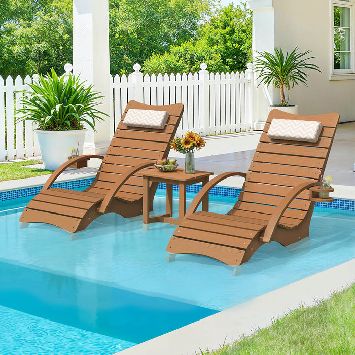 Michelle Ergonomic Patio Lounge Chair Set