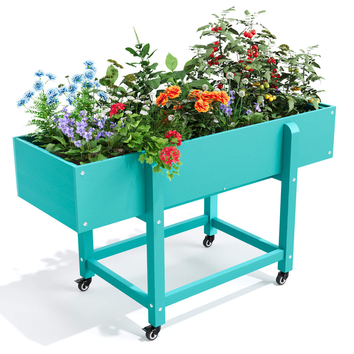 Slider Elevated Planter Box with Wheels