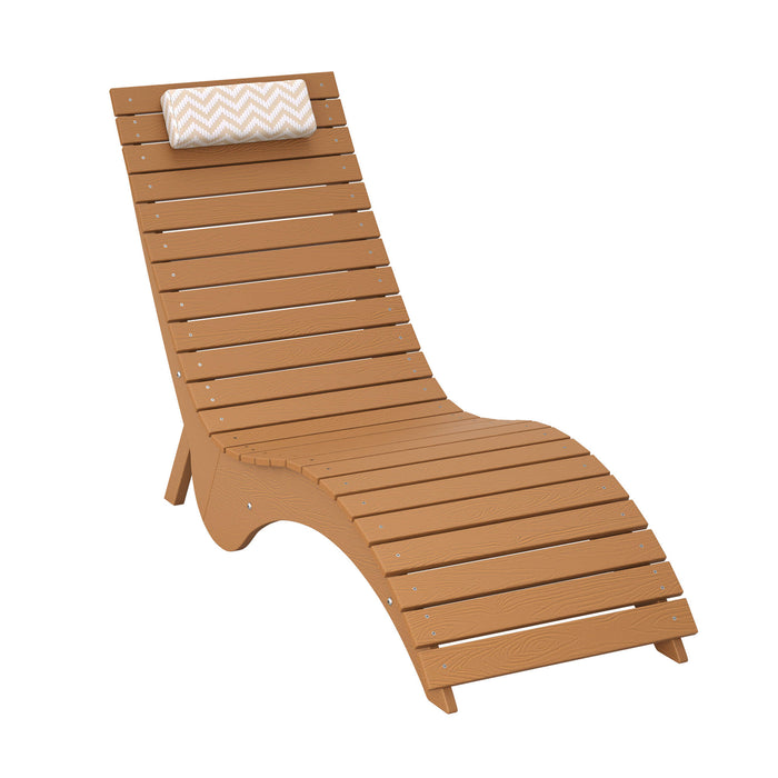 Sirena Patio Lounge Chair, Ergonomic S‑Curve, Weatherproof — HDPS Composite | LUE BONA