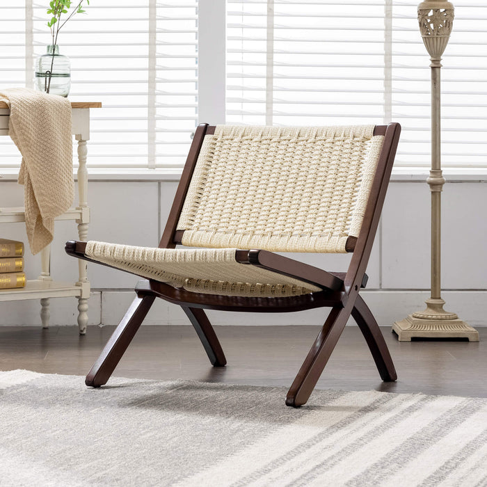 Grasse Folding Rope Woven Accent Chair