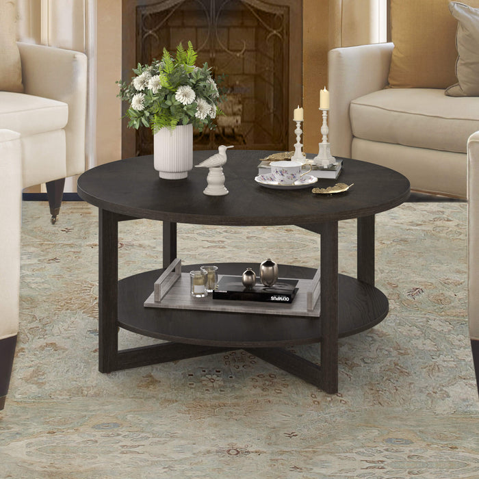 Dark Wood Coffee table 750mm Diameter Dark Wood Coffee table 750mm Diameter