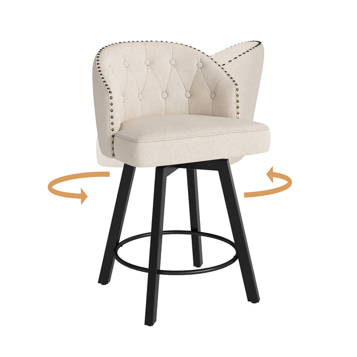 Arturo Swivel Counter Stool with Nailhead Trim