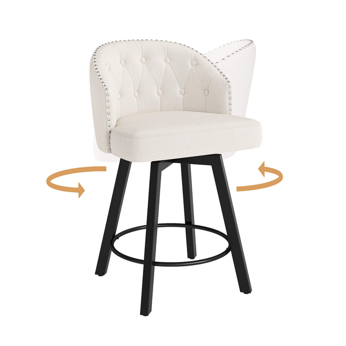 Arturo Swivel Counter Stool with Nailhead Trim