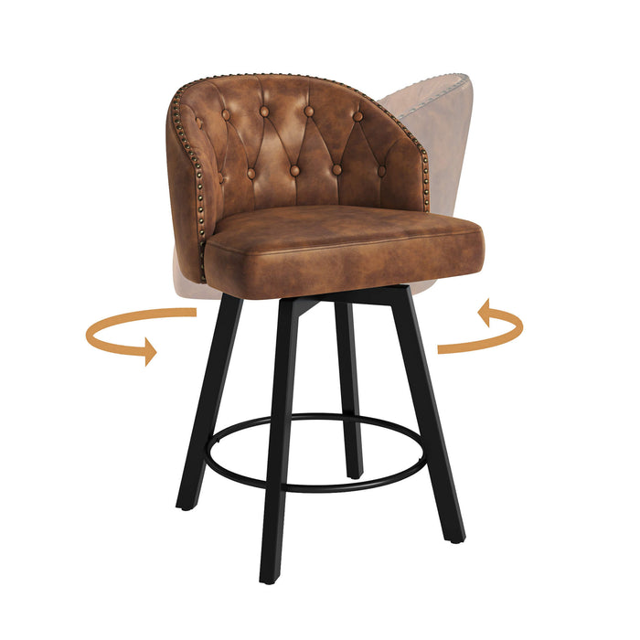 Arturo Swivel Counter Stool with Nailhead Trim