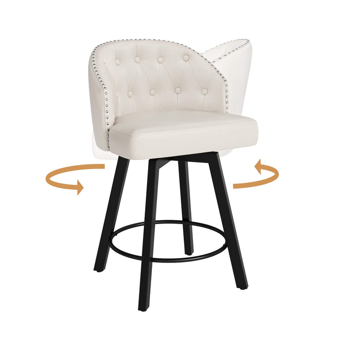 Arturo Swivel Counter Stool with Nailhead Trim