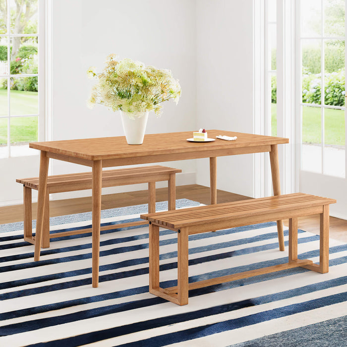 Windsor Wood Dining Table and Bench