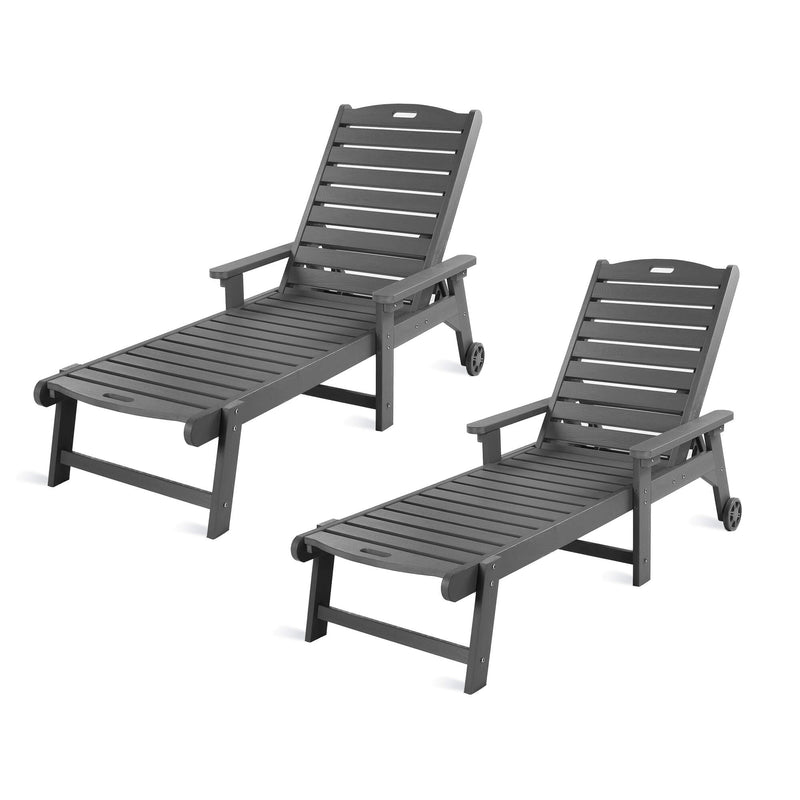 Helen Outdoor Chaise Lounge Chair with Wheels