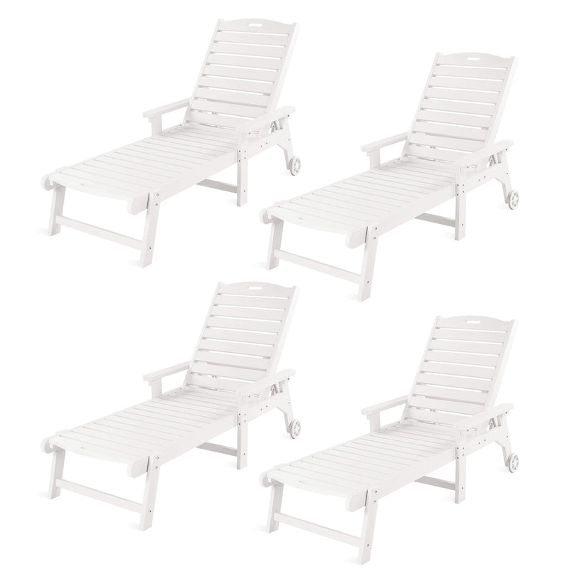 Helen Outdoor Chaise Lounge Chair with Wheels