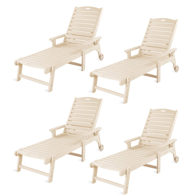 Helen Outdoor Chaise Lounge Chair with Wheels