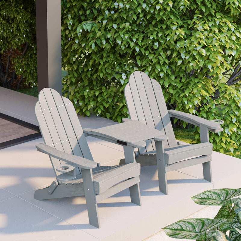Miranda Foldable Adirondack Chairs with Cup Holders