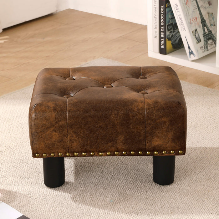 Luebbers Velvet Foot Stool