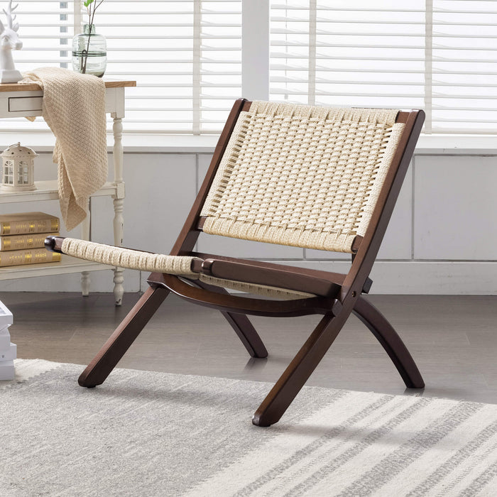 Grasse Folding Rope Woven Accent Chair