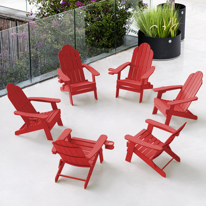 Miranda Foldable Adirondack Chairs with Cup Holders