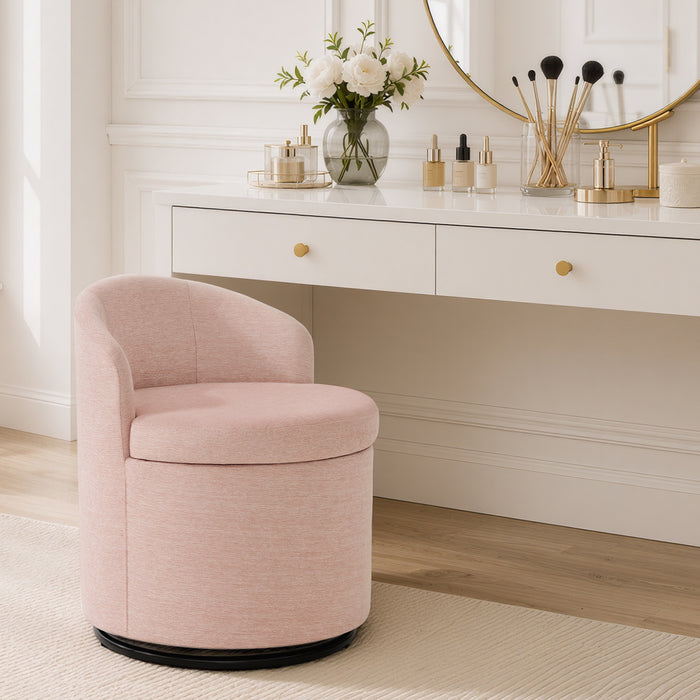 Dorothy Swivel Vanity Stool with Storage