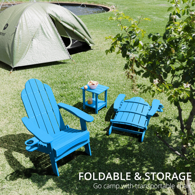 Miranda Foldable Adirondack Chairs with Cup Holders
