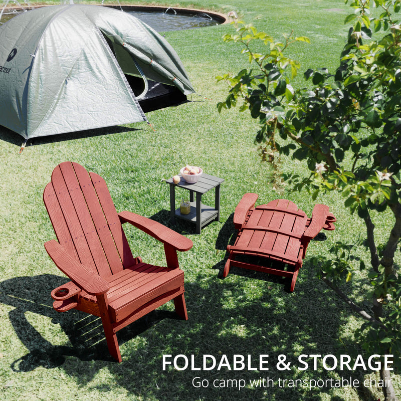 Miranda Foldable Adirondack Chairs with Cup Holders