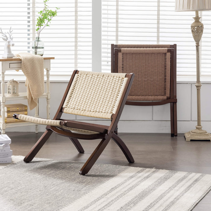 Grasse Folding Rope Woven Accent Chair