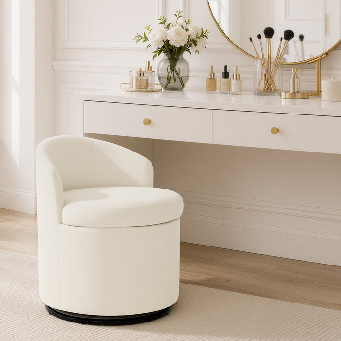 Dorothy Swivel Vanity Stool with Storage