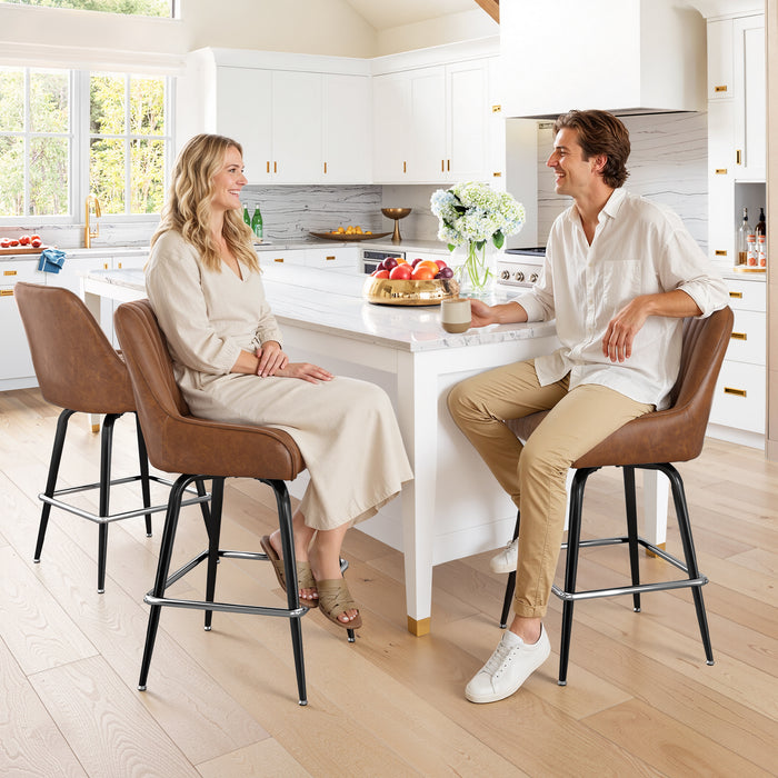 Woody Swivel Counter Stool