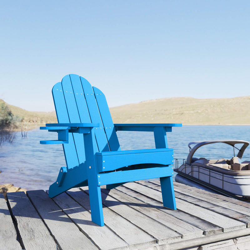 Miranda Foldable Adirondack Chairs with Cup Holders