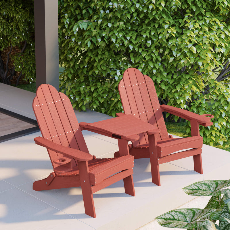 Miranda Foldable Adirondack Chairs with Cup Holders