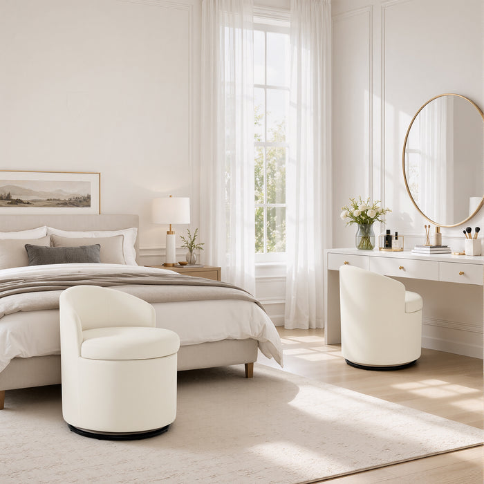 Dorothy Swivel Vanity Stool with Storage
