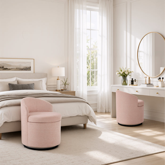 Dorothy Swivel Vanity Stool with Storage