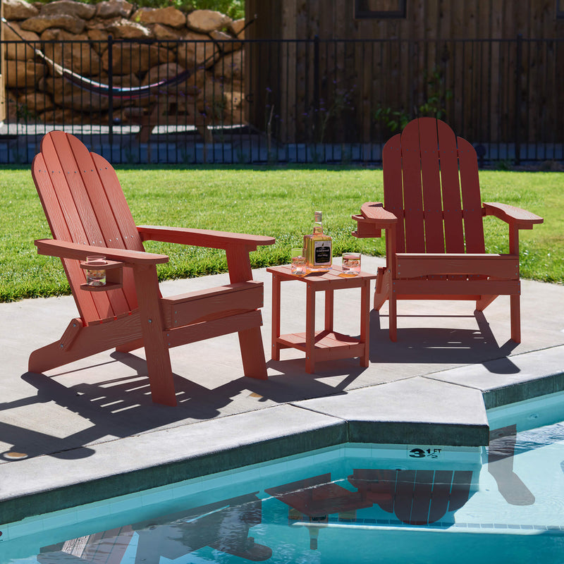 Miranda Foldable Adirondack Chairs with Cup Holders