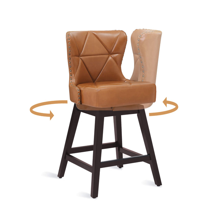 Zora Swivel Counter Stool with Nailhead Trim