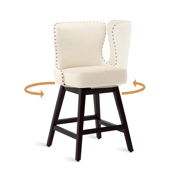 Zora Swivel Counter Stool with Nailhead Trim