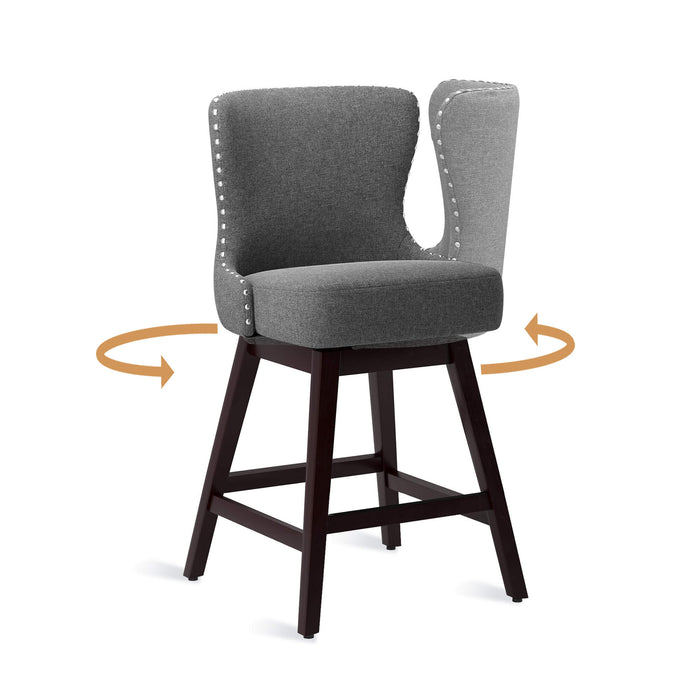 Zora Swivel Counter Stool with Nailhead Trim