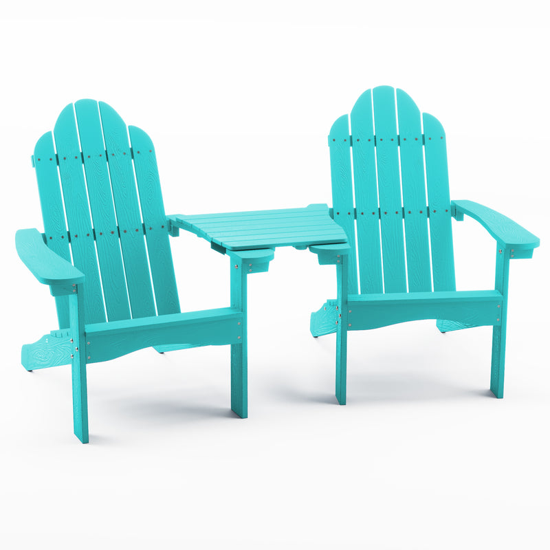 Miranda Aruba Blue Foldable Adirondack Chair with Cup Holder