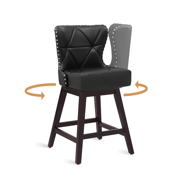 Zora Swivel Counter Stool with Nailhead Trim