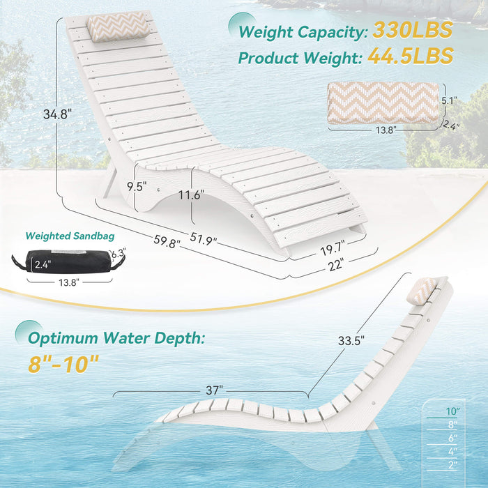 Sirena Patio Lounge Chair, Ergonomic S‑Curve, Weatherproof — HDPS Composite | LUE BONA