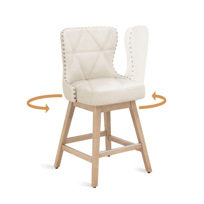 Zora Swivel Counter Stool with Nailhead Trim