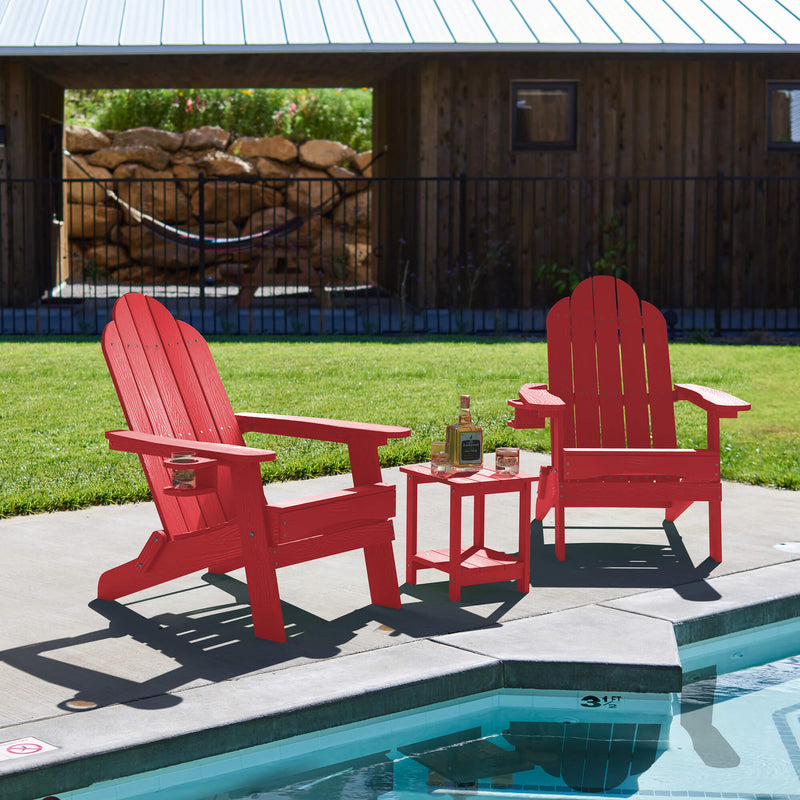 Miranda Foldable Adirondack Chairs with Cup Holders