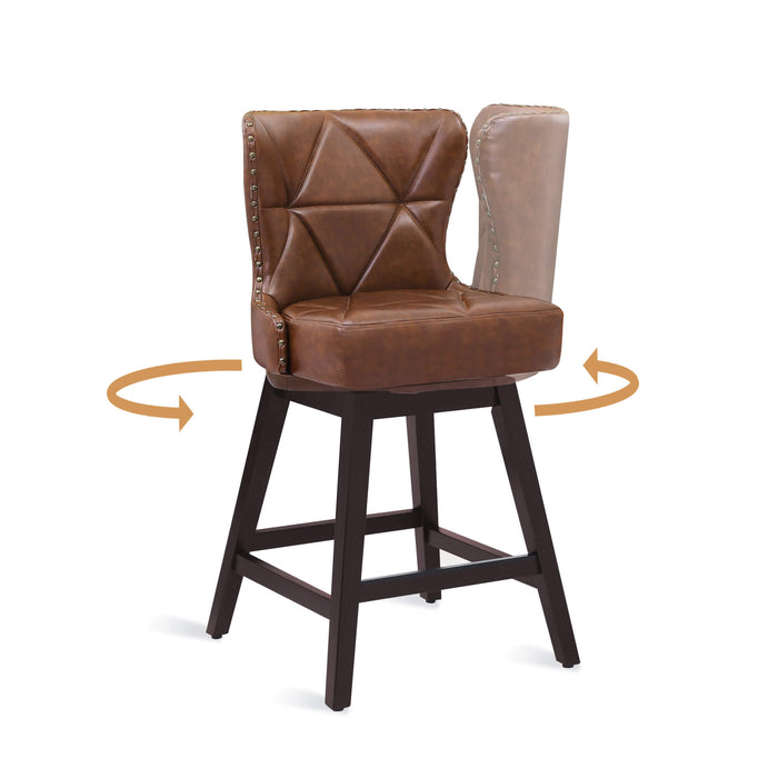 Zora Swivel Counter Stool with Nailhead Trim