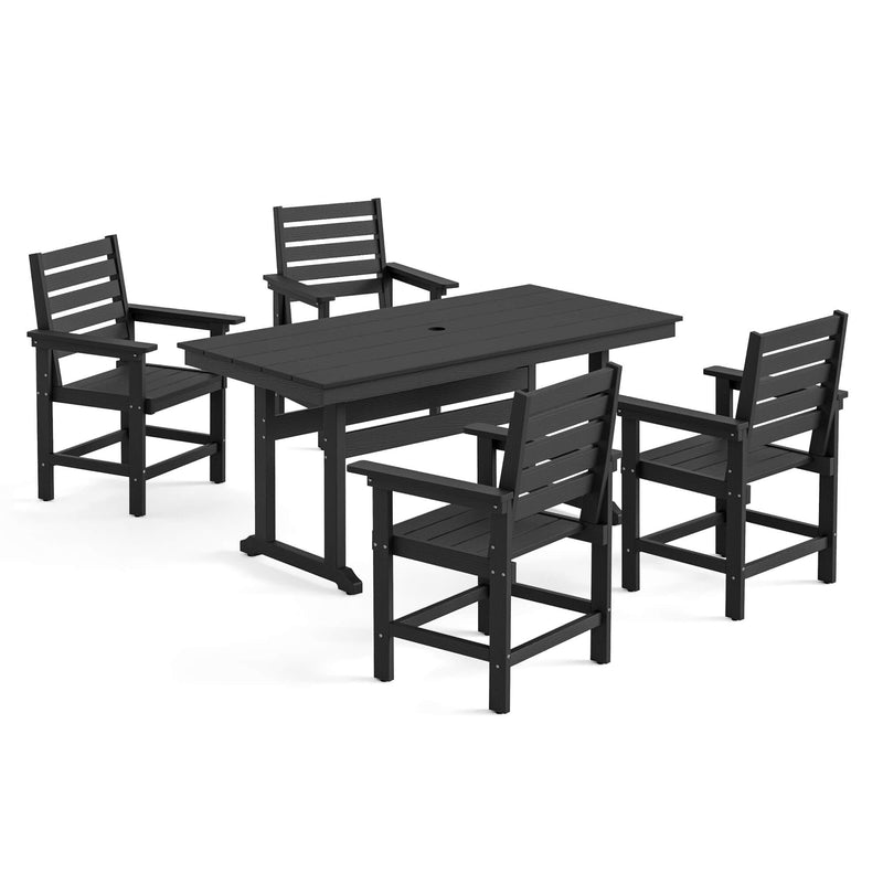 Coachella HDPS 4/6 Seats Outdoor Dining Table And Chairs Set