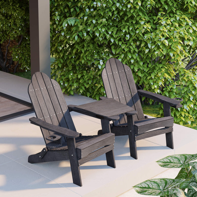 Miranda Foldable Adirondack Chairs with Cup Holders
