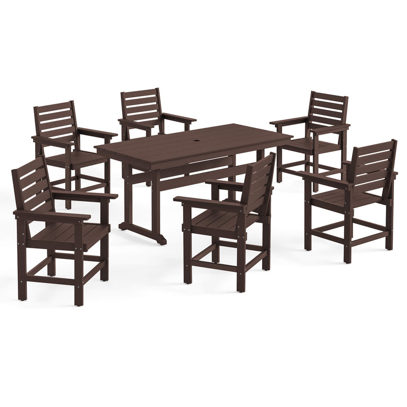 Coachella HDPS 4/6 Seats Outdoor Dining Table And Chairs Set